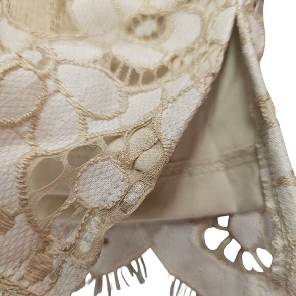 Isaac Mizrahi Live Womens Floral Lace Top Bell Sleeves Size M - Picture 7 of 11